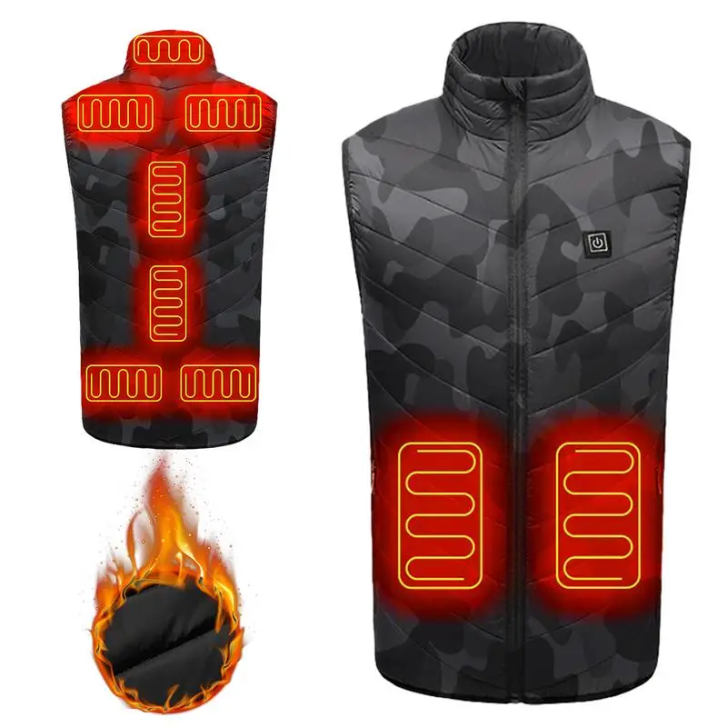 Motorcycle Heated Vest Winter Warm Electric Heated Vest USB Heating Temperature Control Thermal Jacket Men Women Ski Coat