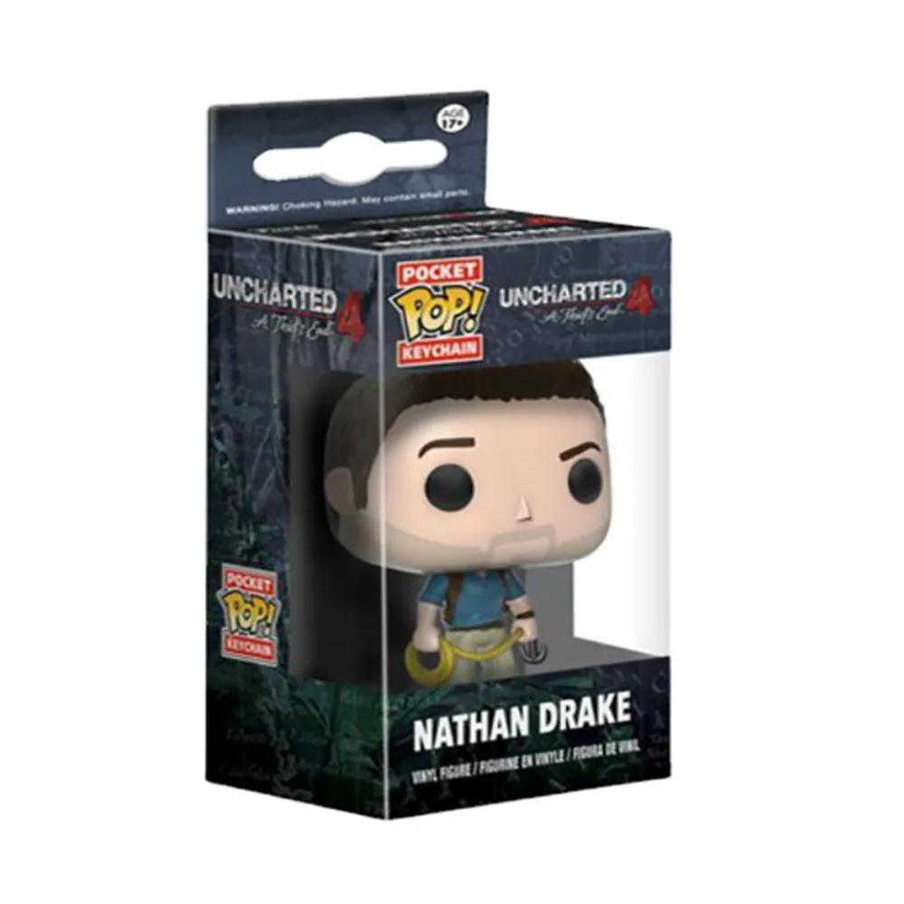 FUNKO POP Uncharted Keychain Classic Collection Doll Nathan Drake Backpack Pendant Christmas Funny Gifts Dolls Model Keychain 2
