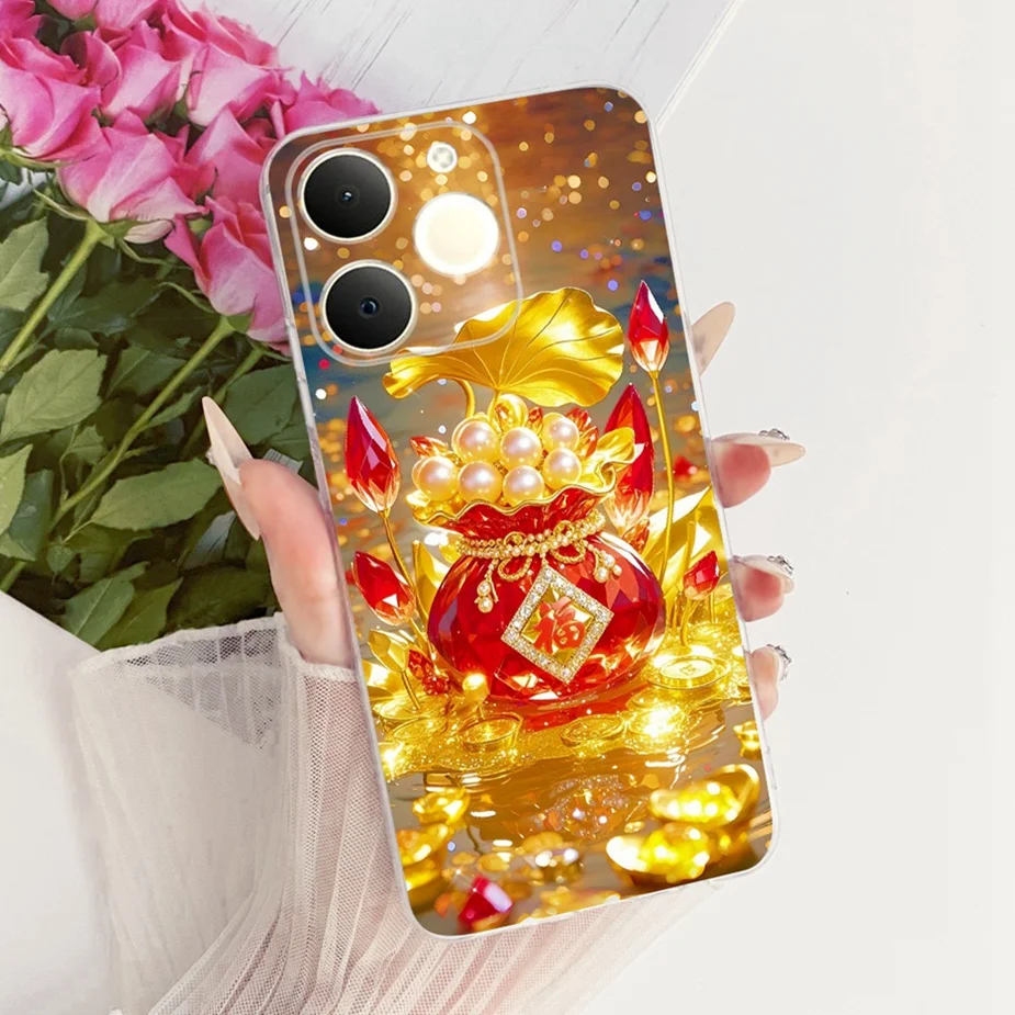 Luxury Lotus Painted Soft Silicone Case - Elegant Protective Cover