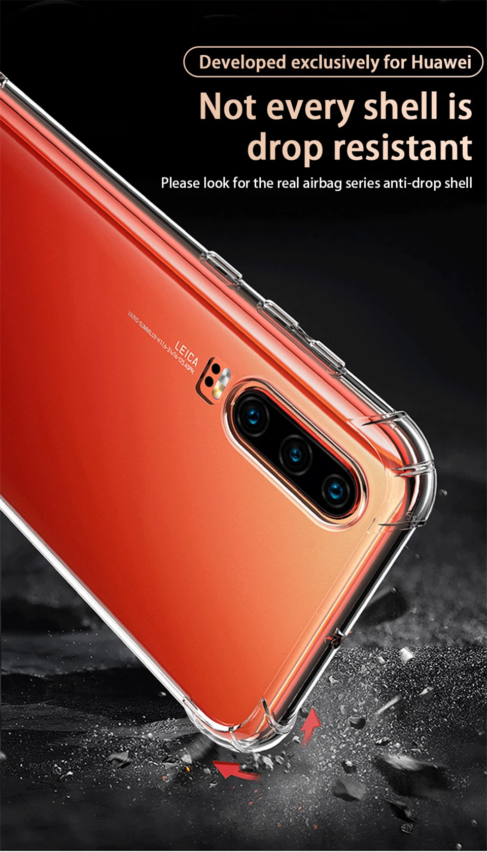 كفر شفاف مقاوم للصدمات لهواتف هواوي P30 P40 P20 P50 Pro Lite وHonor 50 60 Pro وMate 10 20 30 Lite وP Smart 2019 - صورة المنتج 6