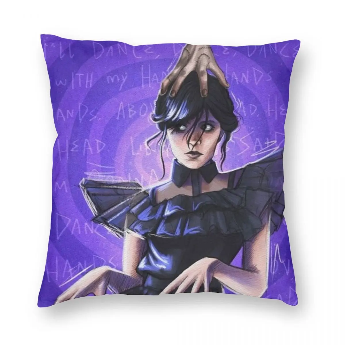 

Wednesday Addams Halloween Gothic Pillowcase Soft Fabric Cushion Cover Decor Throw Pillow Case Cover Home Square 40X40cm