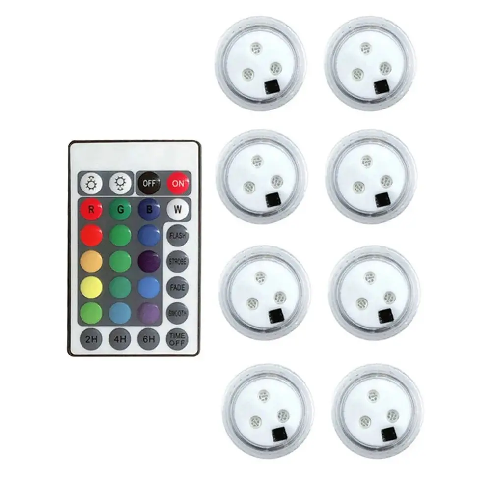 미니 잠수정 조명 IP68 방수 차 램프 SMD5050 RGB 색상 원격 컨트롤러, 꽃병 홈 파티 타이머