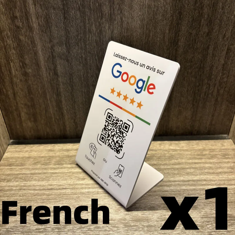 Multilingual Business Stand for Google Review with NFC Tap & Dynamic QR Code