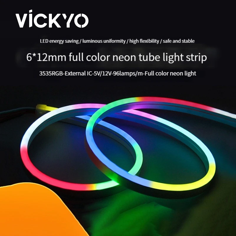 

VICKYO Led Neon Strip Lights With Rgb 5050 Flexible Tape Waterproof Neon Lamps Night Light For Outdoor Indoor Ambient Decoration