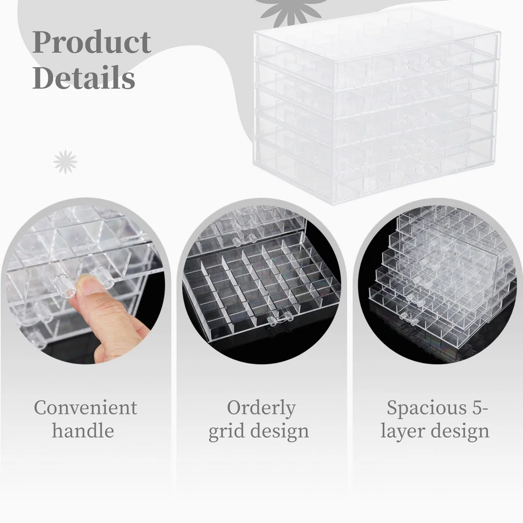 Earring Storage Box Organizer Acrylic Jewelry Storage Box Holder With 5 Drawers Transparent Jewelry Display Stand Earring Box 4