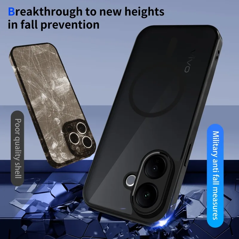 Magnetic Wireless Charging Translucent Shockproof Phone Cover