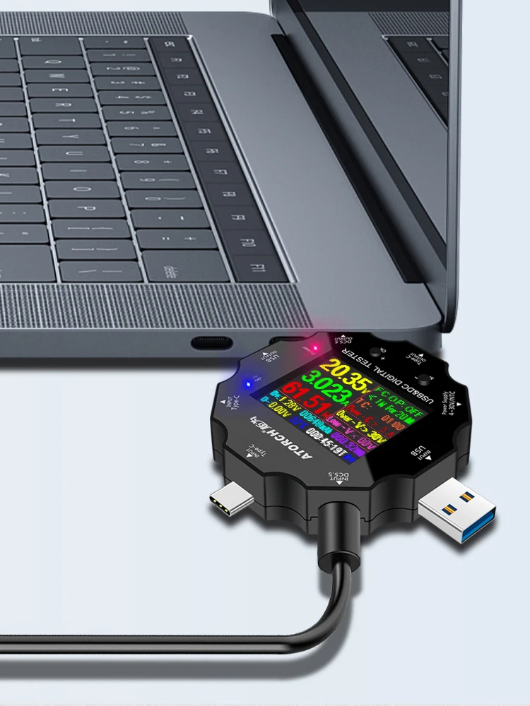 UD18 Для APP USB 3.0 Type-C PD DC5.5 5521 Вольтметр Амперметр Измерение напряжения быстрой зарядки тестер сопротивления кабеля (art.: 3a352aa3328) - 3a352aa3328
