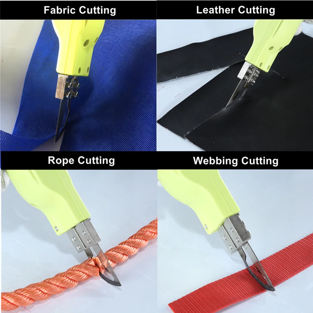 Electric Hot Knife Thermal Cutter Hand Held 80W Cutter Foam Cutting Tools Non-Woven Fabric Rope Webbing Multiple Cutter Blades 4
