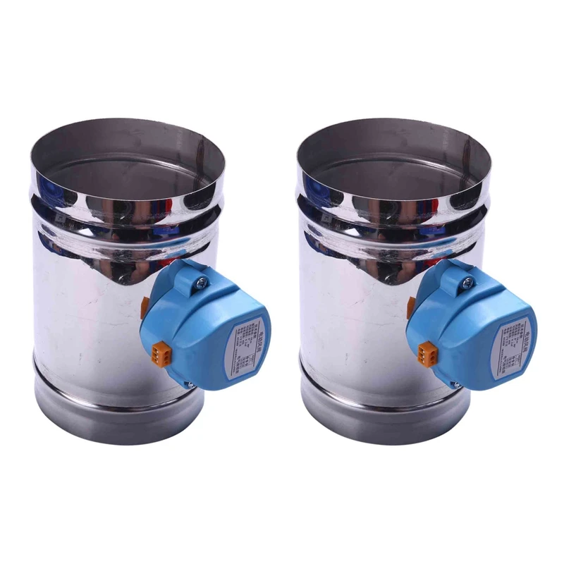 

2X 125Mm Stainless Steel Air Damper Valve HVAC Electric Air Duct Motorized Damper For 5 Inch Ventilation Pipe Valve 220V