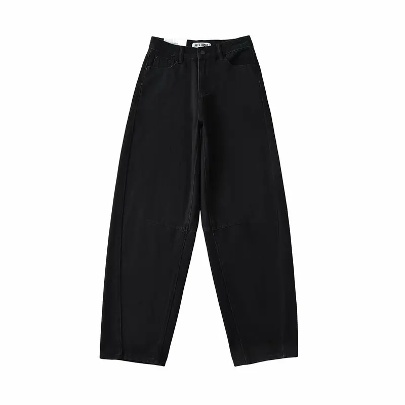 Fall 2024 Women's Versatile American Retro Mid-Waist Waed Arc Blade Jeans High Waist Long Pants Faionable Casual Trousers