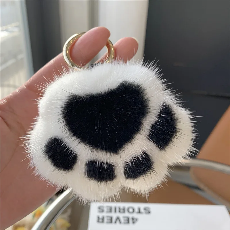 Women New Cat Claw Faux Fur Key Chain Charm Fashion Plush Bear paw Car  Keychain Bag Pendant Party Gift Jewelry - Realistic Reborn Dolls for Sale