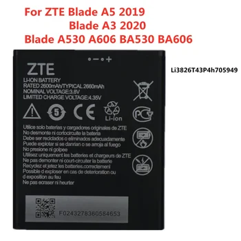 2660mAh Li3826T43P4h705949 Original Battery For ZTE Blade A3 2020 A5 2019 A530 A606 BA530 BA606 Mobile Phone Batteries Battery