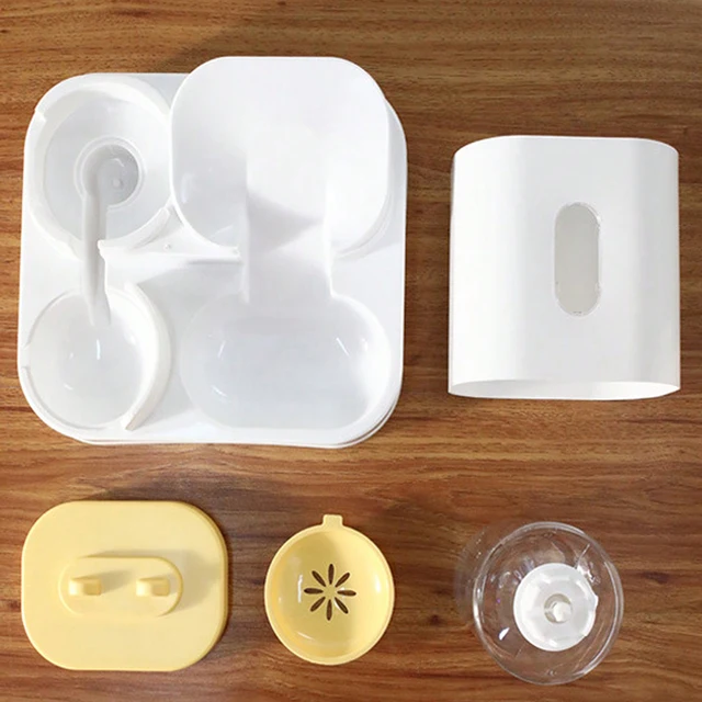 Hot cat bowl Pet food set Dog dog Cat Standing rabbit ear feeder Water feeder Pet food set pet supplies 5