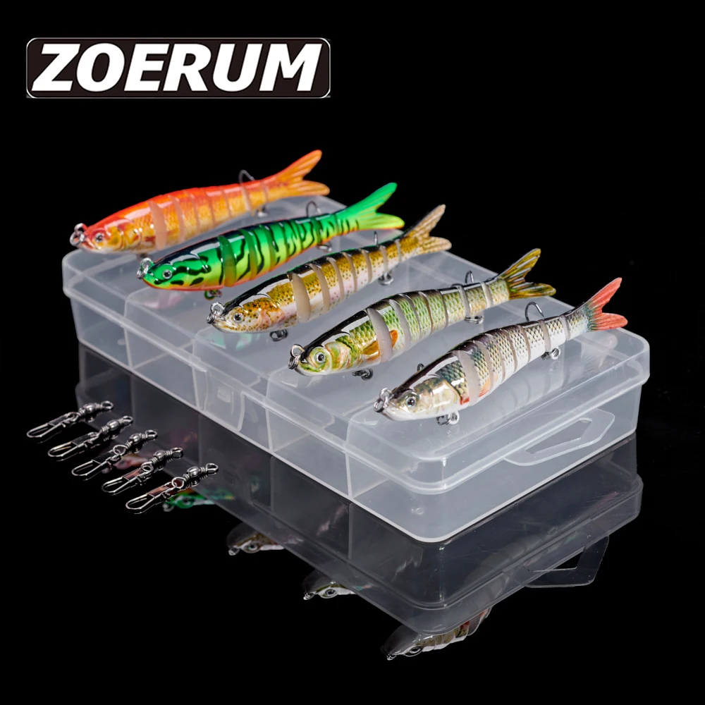 

5pcs Pike Sinking Wobblers Fishing Lures Sets Multi Jointed Swimbait 8 Segment Hard 10cm 11.4g Carp Artificial Bait For Fishing