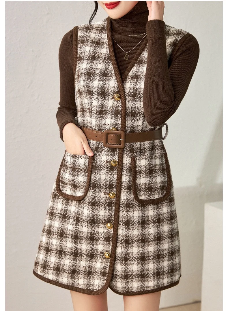 

Fashionable new houndstooth two-piece suit 0122