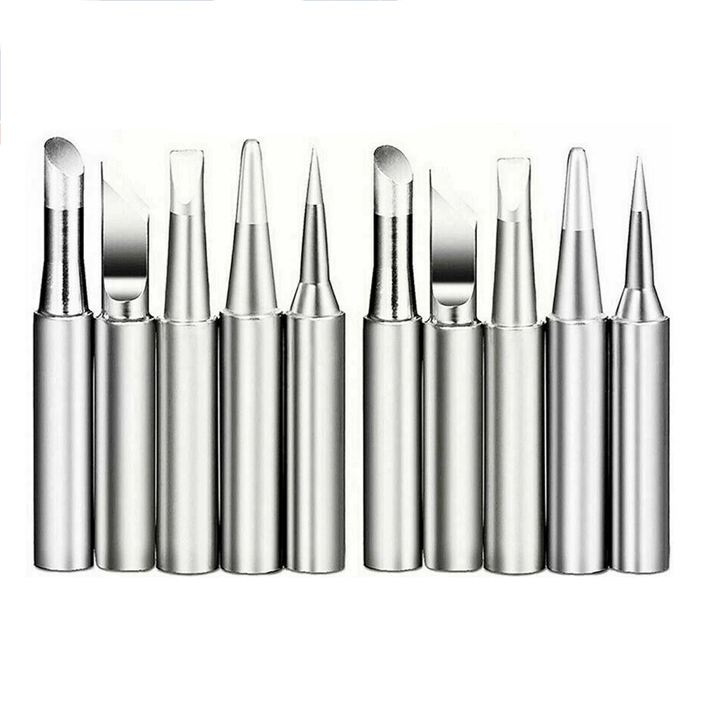 10pcs/set Durable Soldering Iron Tips I+B+K+2.4D+3C 900M-T Soldering Iron Pure Copper Lead-Free Equipment  Power Tools Parts stick welding stinger