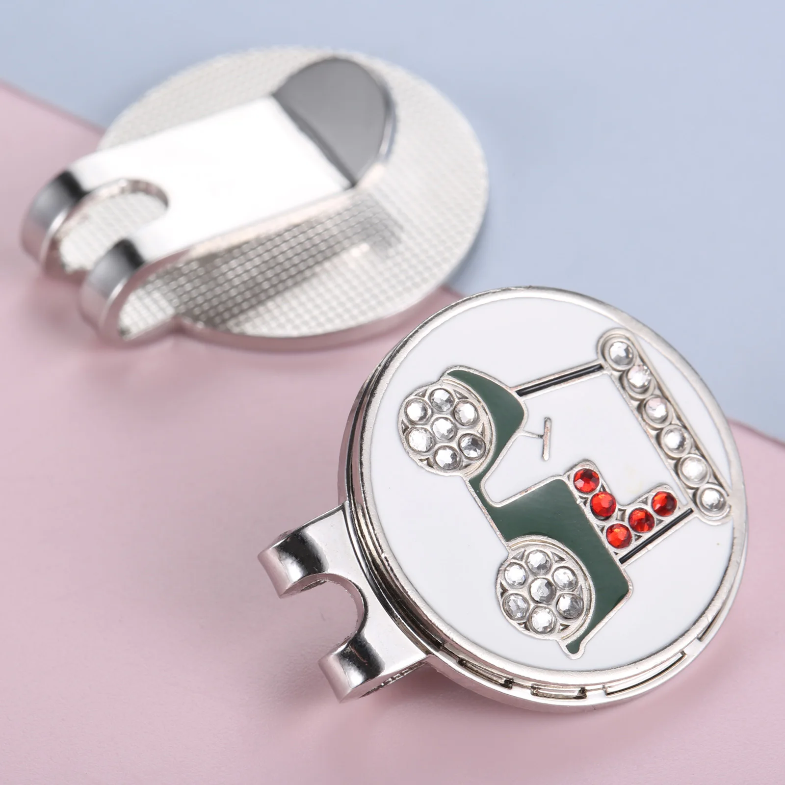 1PC Crystal Diamond Car Patterns Golf Ball Marker with Magnetic Hat Clip Markers Golfers Gift for Men Women Kids Golf Accessorie