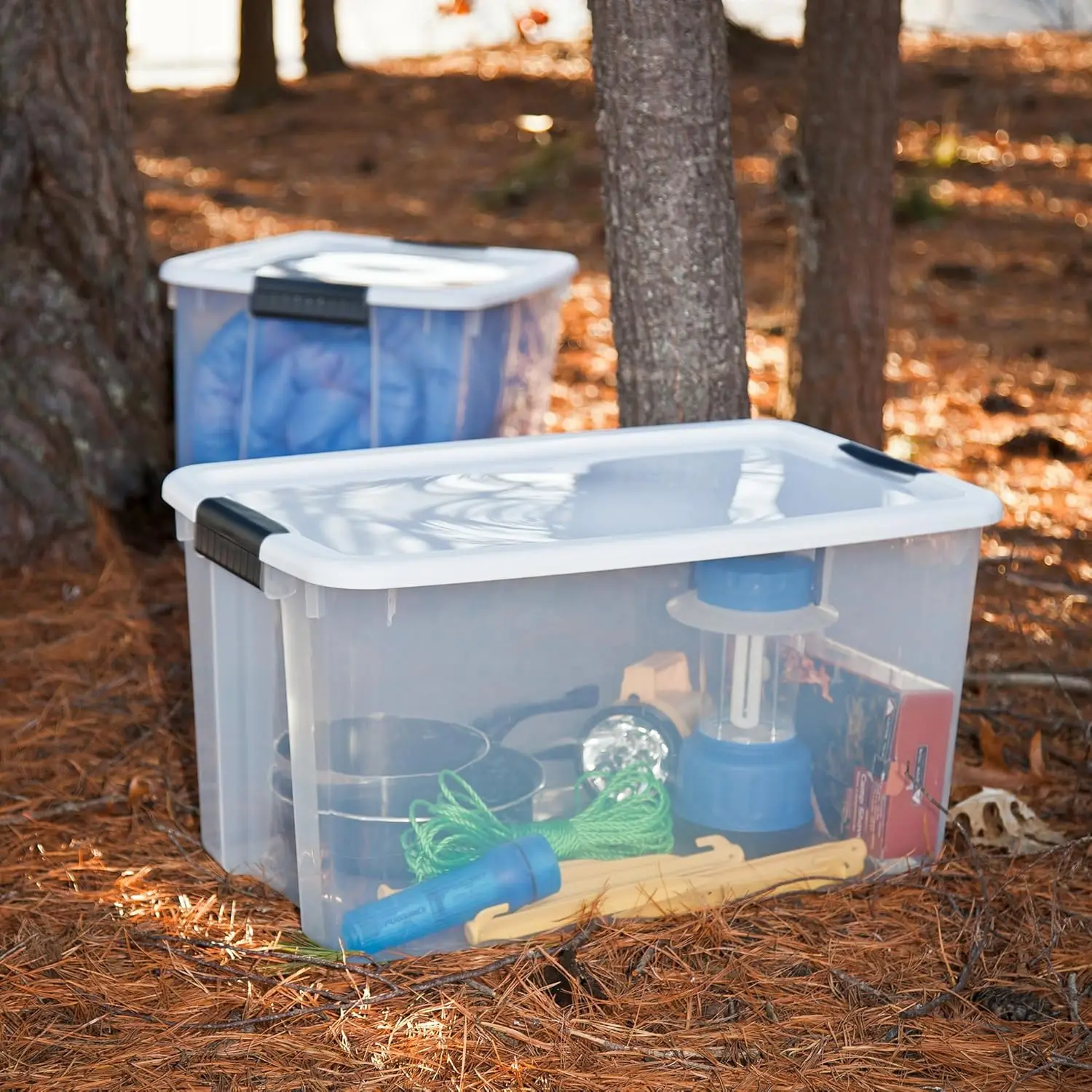4-Pack Ultra Latching Box, Large Storage Bins w/ Lids, Clear Plastic, 70 Quart 5