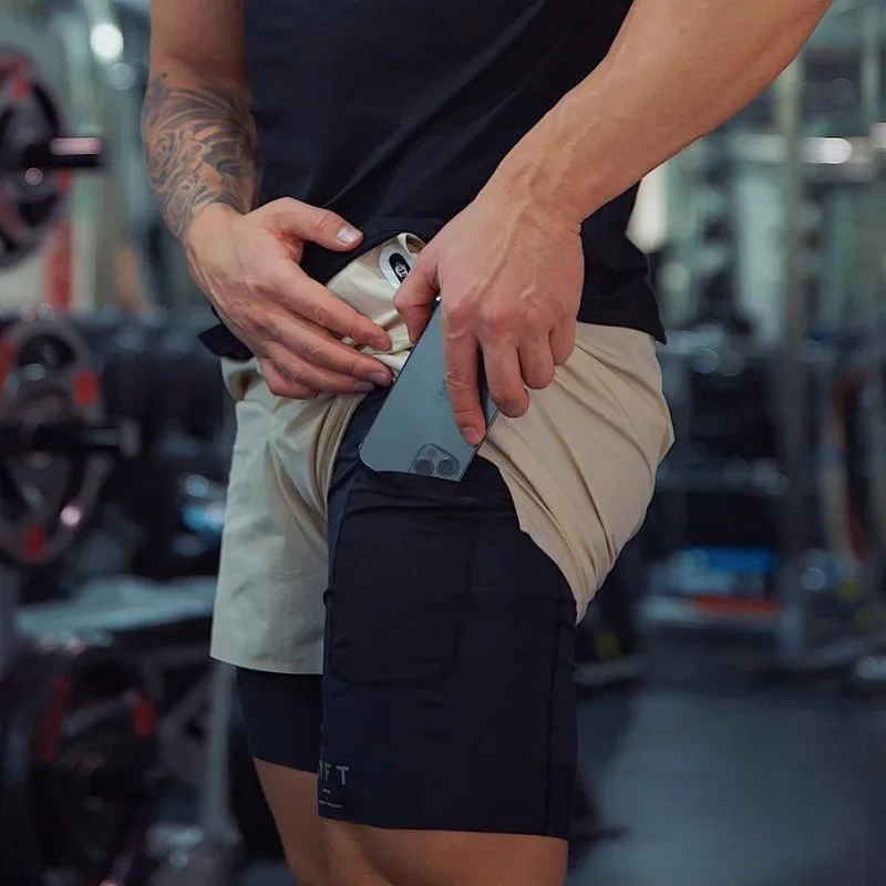Men's Sport Shorts LYFT Muscle Fitness Brother Trendy Summer Running Training Breathable Elastic Casual INS Pants