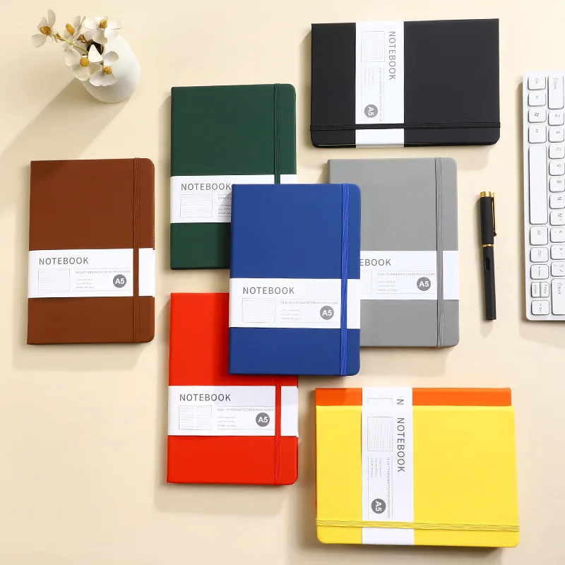 Premium Imitation Leather Notebook with Elastic Band, Ideal
