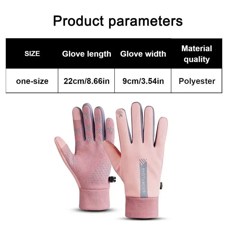 Sports Gloves Womens Autumn and Winter Sports Warm Waterproof and Anti Slip Cycling Wind Cold Resistant Outdoor Activity