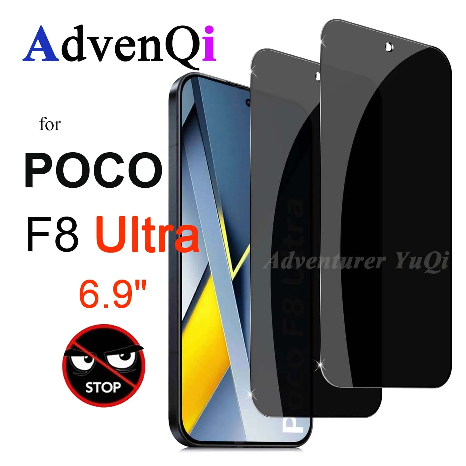 Premium Privacy Tempered Glass Anti-Spy Screen Protector, 6.9-inch, 9H Scratch-Resistant, Case-Friendly Design