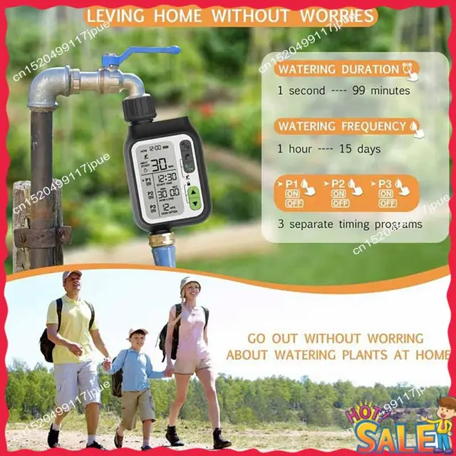 BOFO Automatic IRRIG System Garden Water Timer With Rain Sensor 3 Timing Programs Waterproof Irrigation Controller 5