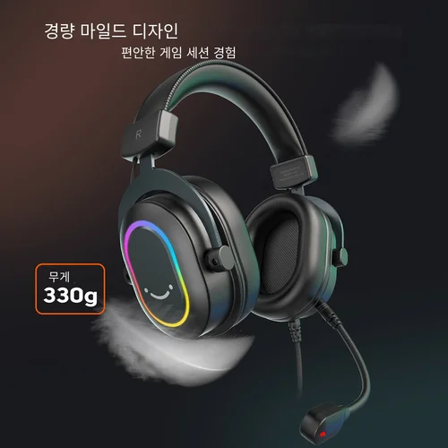 Fifine 다이나믹 RGB 게임용 헤드셋, 마이크, 오버이어 헤드폰, 7.1 서라운드 사운드, PC PS4 PS5, 3 EQ 옵션, 게임, 영화 음악 5