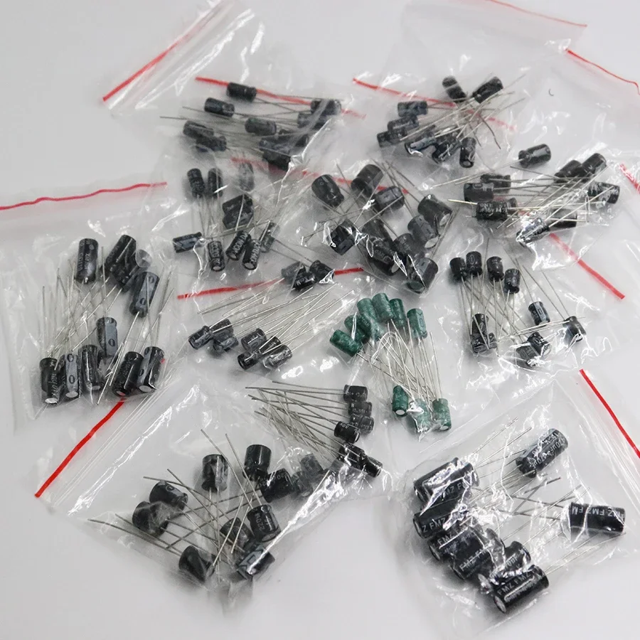 120pcs 12 value kit 1uF-470uF Electrolytic Capacitor Package kit 1UF 2.2UF 4.7UF 10UF 22UF 33UF 47UF 100UF 220UF