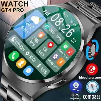 For Huawei GT4 PRO Smart Watch Men Watch 4 Pro AMOLED HD Screen Bluetooth Call GPS NFC Heart rate Blood Pressure SmartWatch 2024