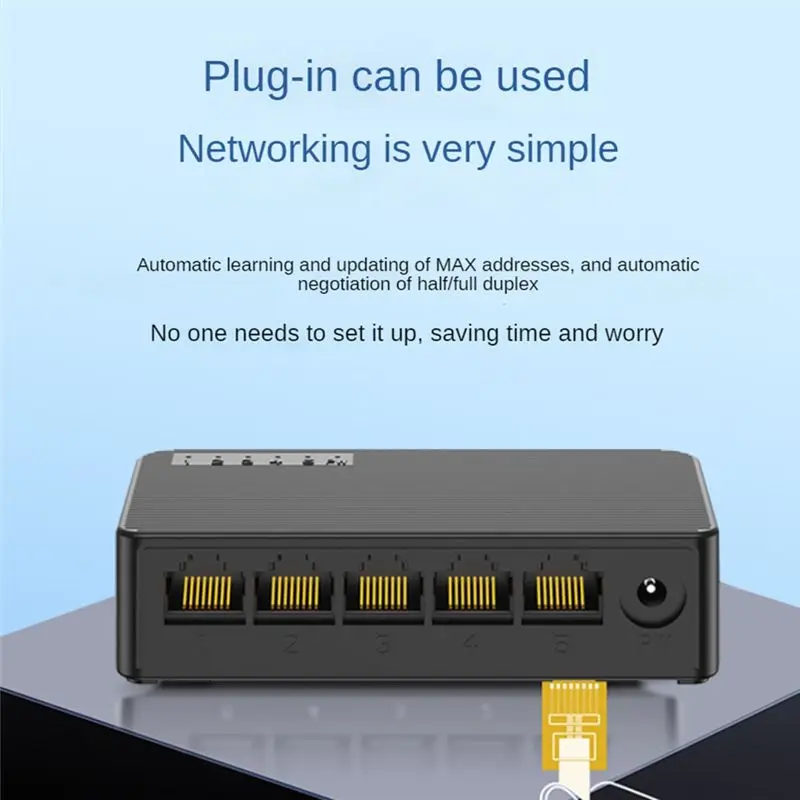 AU40 네트워크 스위치 미니 이더넷 스위치 100Mbps 고성능 스마트 스위처 RJ45 허브 인터넷 인젝터, EU 플러그