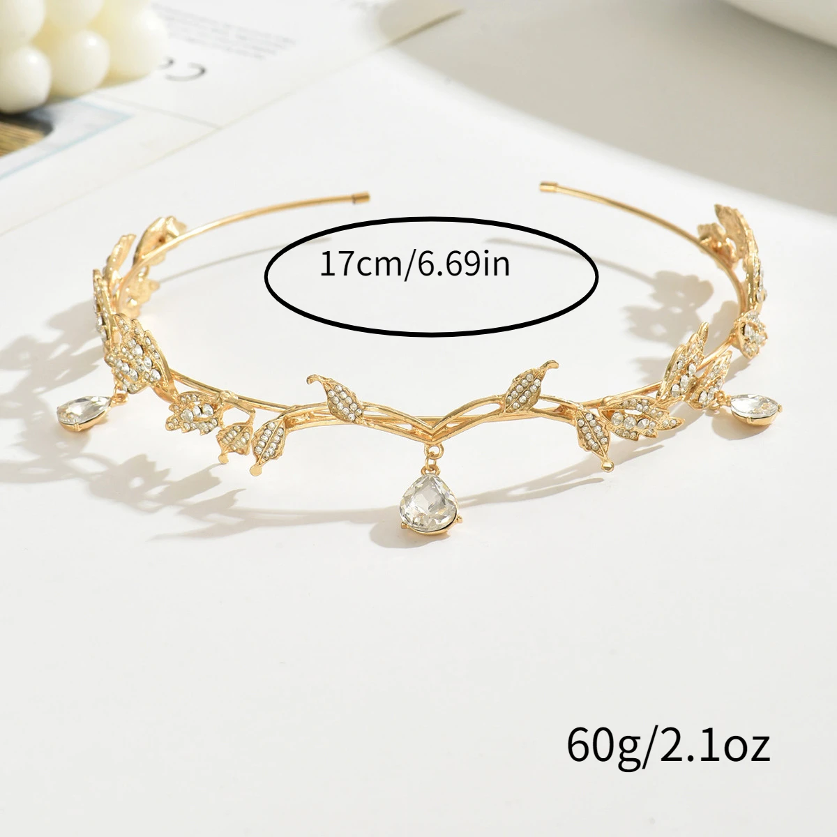 1PC Crown Mori System Leaf Drop Bride Headpiece Super Fairy Runaway Princess Headpiece Headband Choker dual-use hair accessories