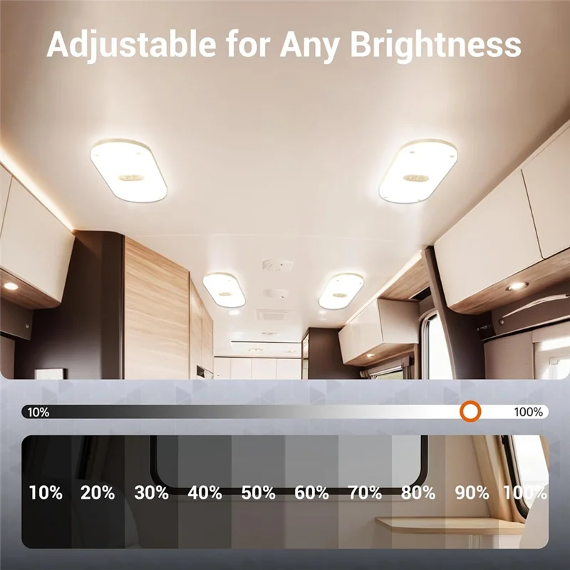 신뢰할 수 있는 RV 조명 인테리어 1200LM, 3색 12V LED 조명, RV 자동차 트레일러용 슈퍼 밝은 204 LED 돔 조명기구