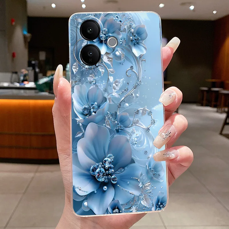 Floral Butterfly Bow Soft Transparent Phone Case - Silicone TPU Jelly Cover