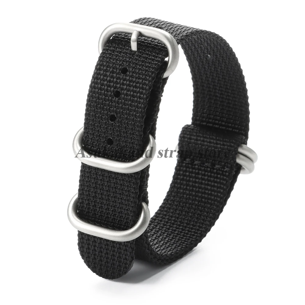 Ribbed Nylon Watch Band - Soft & Comfortable Straps in Black & Green