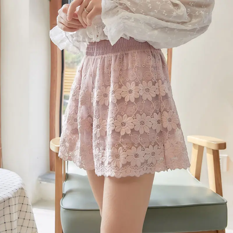 Short Pants for Women To Wear Transparent Kawaii Womens Shorts Nightwear Elastic Waist Cute Home Clothing Hot Vintage Aesthetic