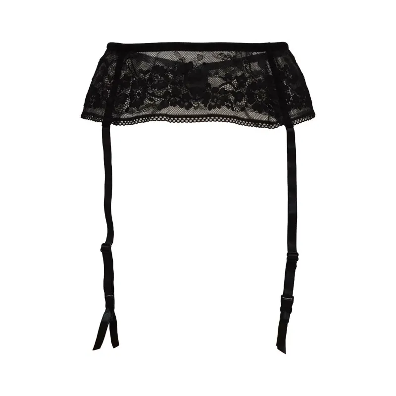 

Black Hollow Out Lace Bownot Metal Clips Women Sexy Garter Belt for Stockings Female Suspender Belt Lingerie Underwear GA1666
