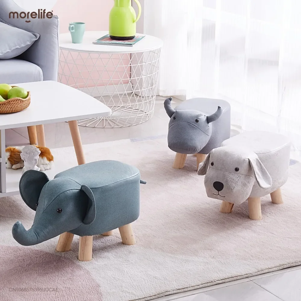 

Wholesale Solid Wood Cartoon Stool Animal Exterior Footstool Kids Gaming Bench Living Room Chair Sofa Stool Home Sofa Stool