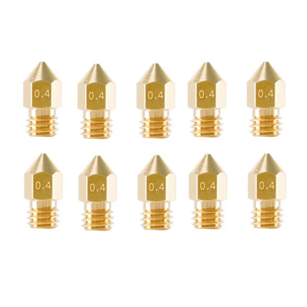 

10PCS MK8 Pointed Brass Nozzle Print Head Consumables 1.75/0.4Mm 3D Printer Extruder Nozzles DIY Nozzle