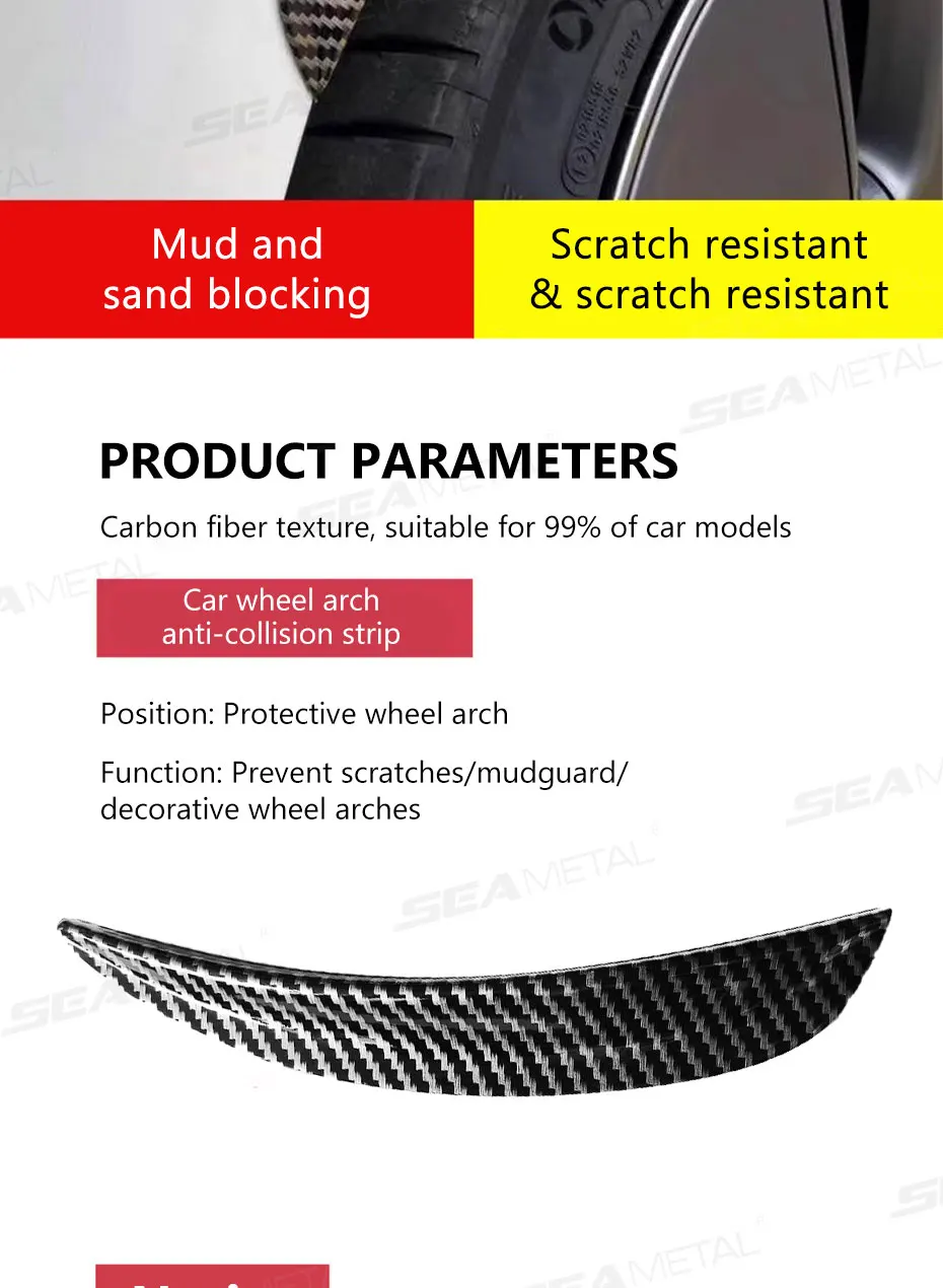 BLALION 4 Teile/satz Auto Rad Augenbraue Arch Trim Seite Fender Flare Streifen Universal Gebogene Anti-Scratch Räder Lip Streifen Auto Aufkleber – Detail 9