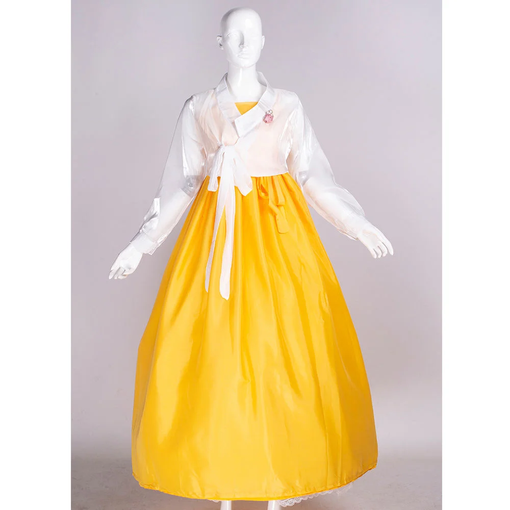 

New Calendula officinalis Koreans dress suit Yanji travel photo bright yellow princess hanbok