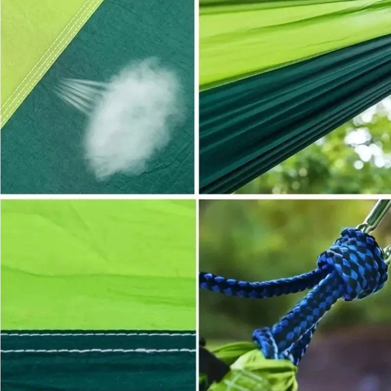 Outdoor Lightweight Double Nylon Camping Hammock with Hanging Straps Perfect for Backpacking Travel Beach Yard and Garden 5