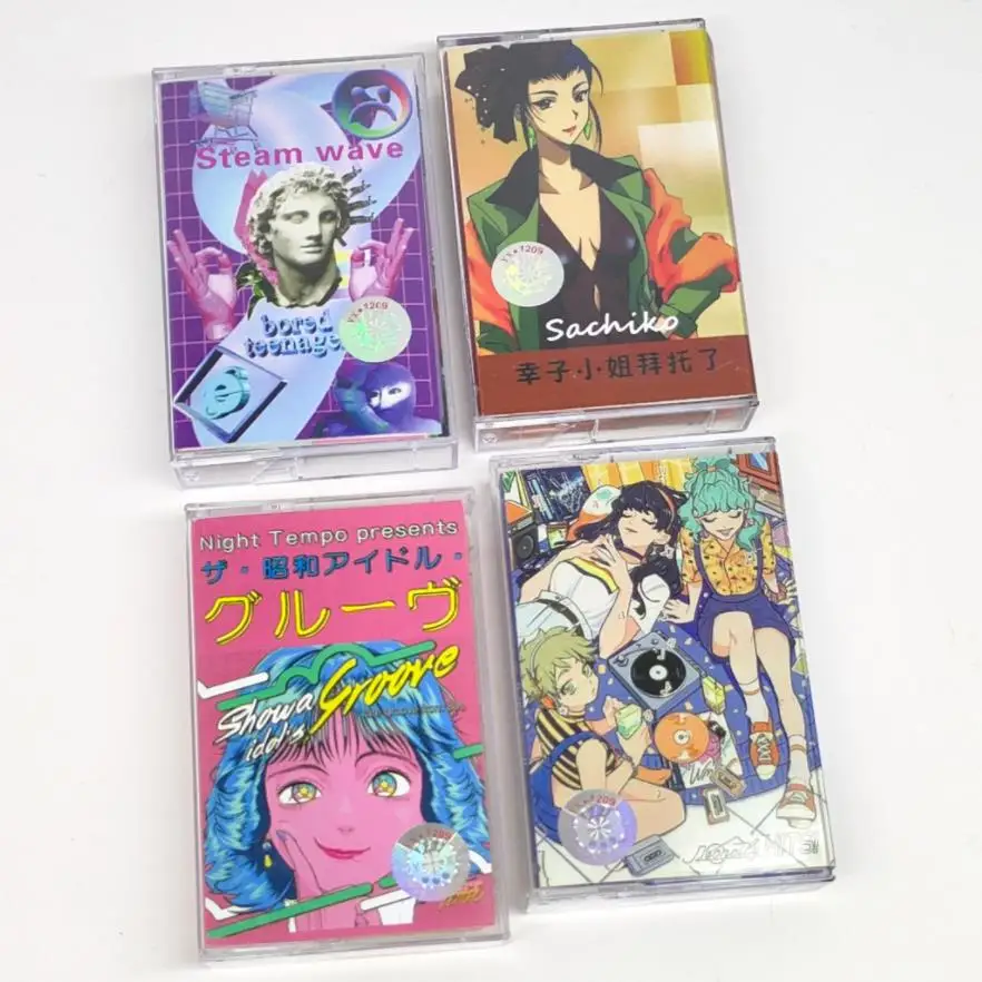 

Anime Vaporwave Showa Night Tempo Presents Music Tape Bored Teenager Cassettes Cosplay Soundtracks Box Recorder Car Walkman Tape