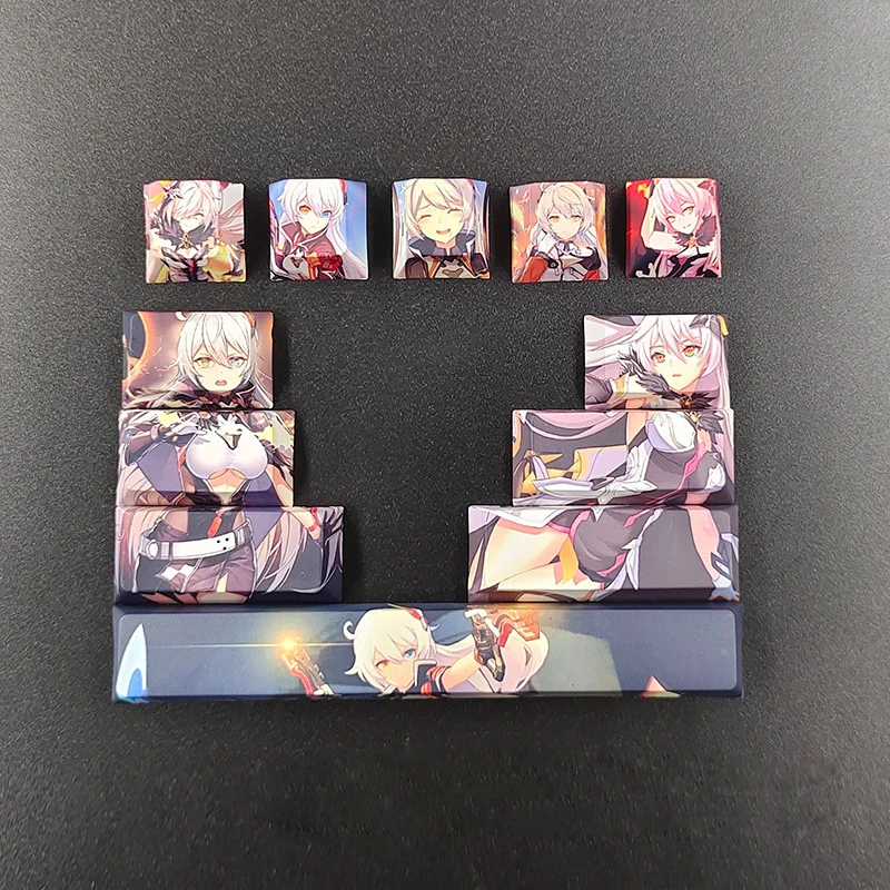 Anime Character Design Custom Keycaps 12 Chaves Dye-subbed Keycap Space Bar Chaves 6.25u Cherry Perfil Keycaps para Teclado Mecânico Diy - Imagem 6