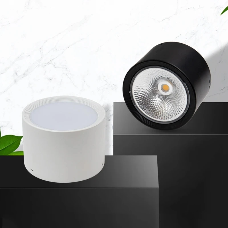 Description Picture 2 of itemSurface Mounted 12W 15W LED downlight Dimmable Ceiling Lamps 5W 7W9W cob led spot lights Ceiling Fixtures Lighting White Black