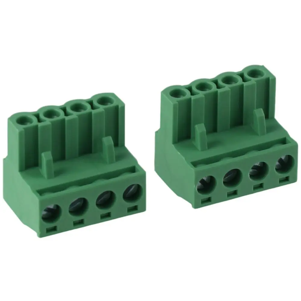 5 Pcs 5.08mm Pitch Phoenix Type Connector PCB Mount 4 Pin Terminal Connector Green PCB Screw Communication Equipment