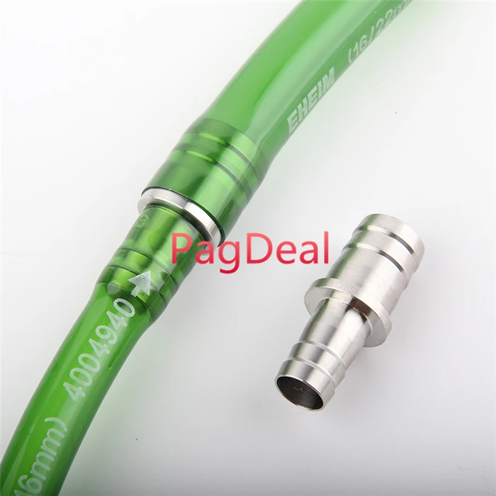 Aquarium Tubing Connectors Aquarium Steel Hose Adapter 12mm/16mm 16mm/22mm Fish Tank CO2 Airline Tube Water Pipe Connector Straight Joint Kit