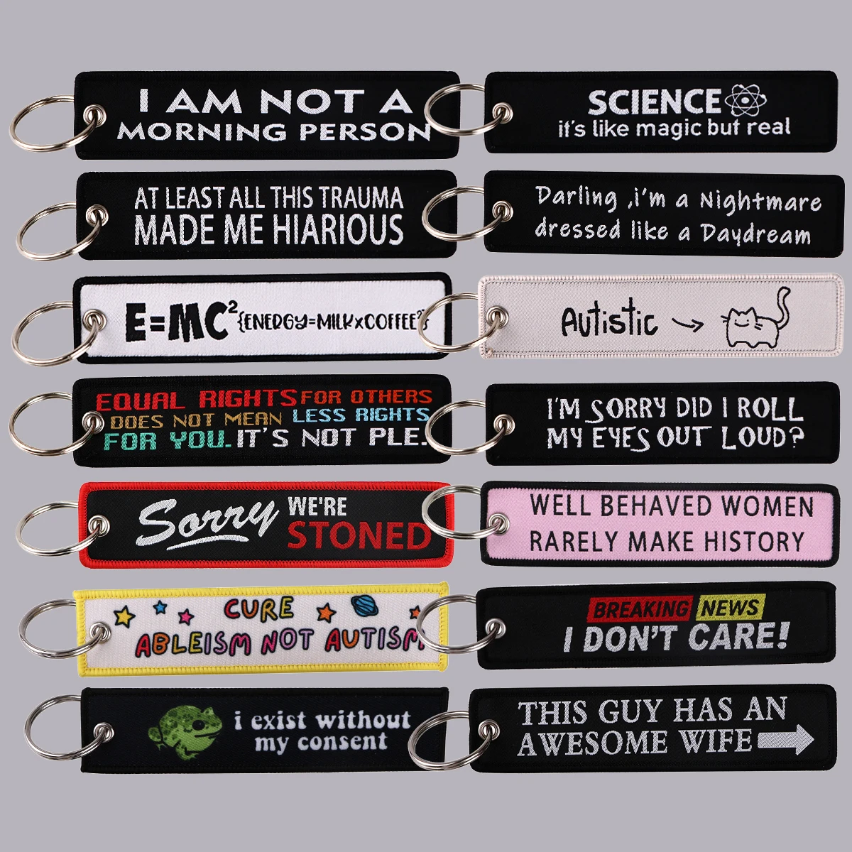 열쇠고리 창의적인 발광 우유 거품 차 컵 키체인, 과일 키위 포도 주스 아크릴 펜던트 키링, 여성 소녀용 가방, 자동차 키홀더 8 자폐증 자수 열쇠 고리, 여성용 재미있는 키 체인, 과학 키 태그 링, 오토바이 자동차 배낭 Chaveiro 선물