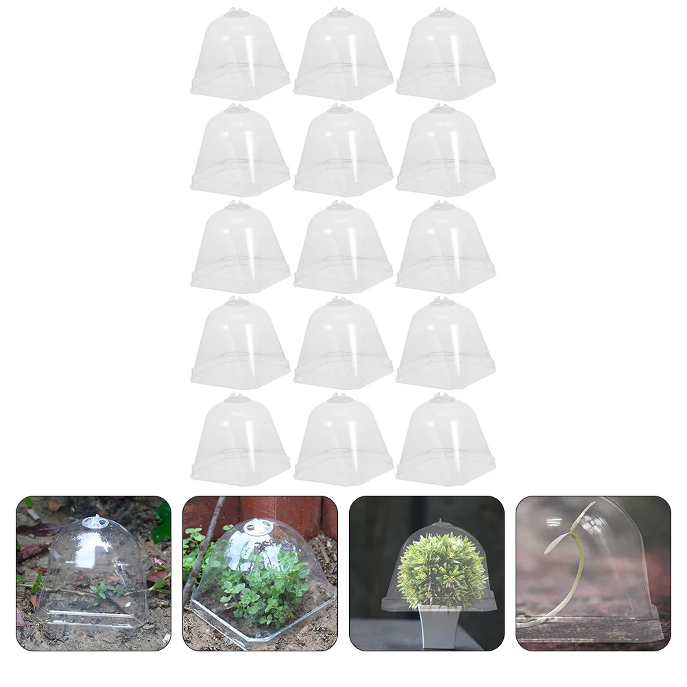 

10/15pcs Plant Nursery Protector Transparent Garden Protection Dome Gardening Tool Flower Pot Nursery Cover Stuffy Cover