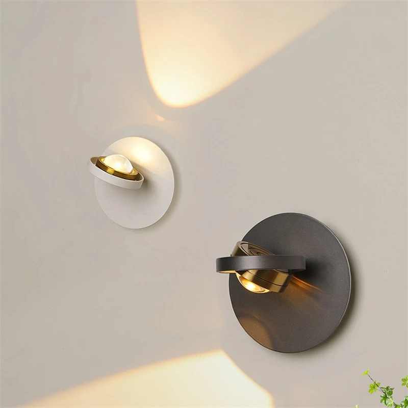 

Минималистичные креативные Настенные светильники в скандинавском стиле с защитой глаз, вращающийся на 360 ° настенный светильник, современный простой светодиодный коридор, фотолампа